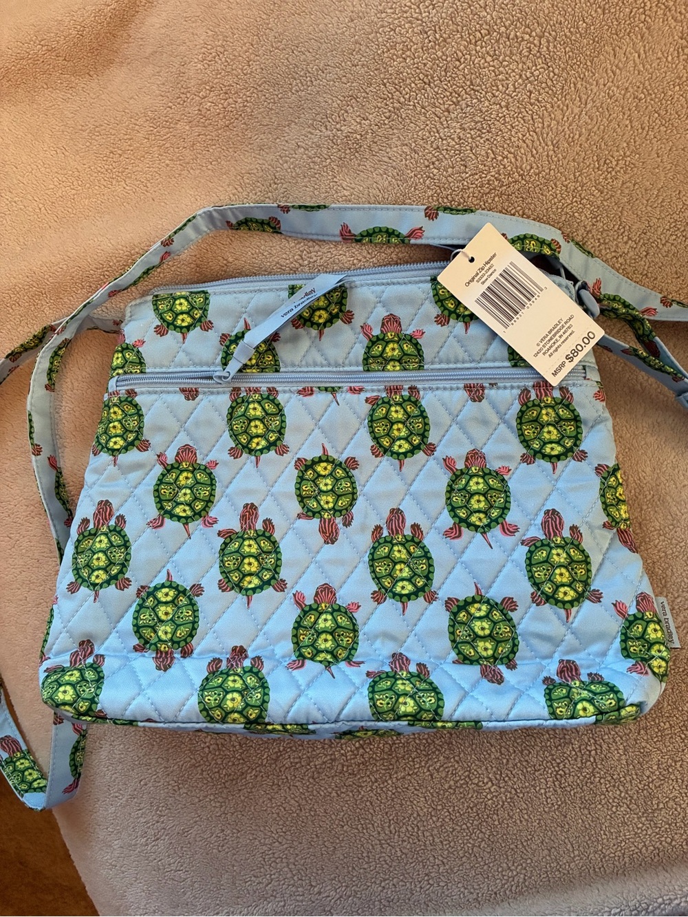 Vera Bradley Slow Dance Original Zip Hipster crossbody Actual NWT Turtles